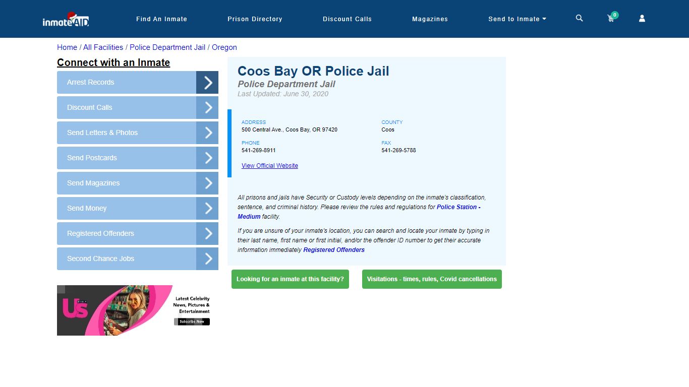 Coos Bay OR Police Jail & Inmate Search - Coos Bay, OR